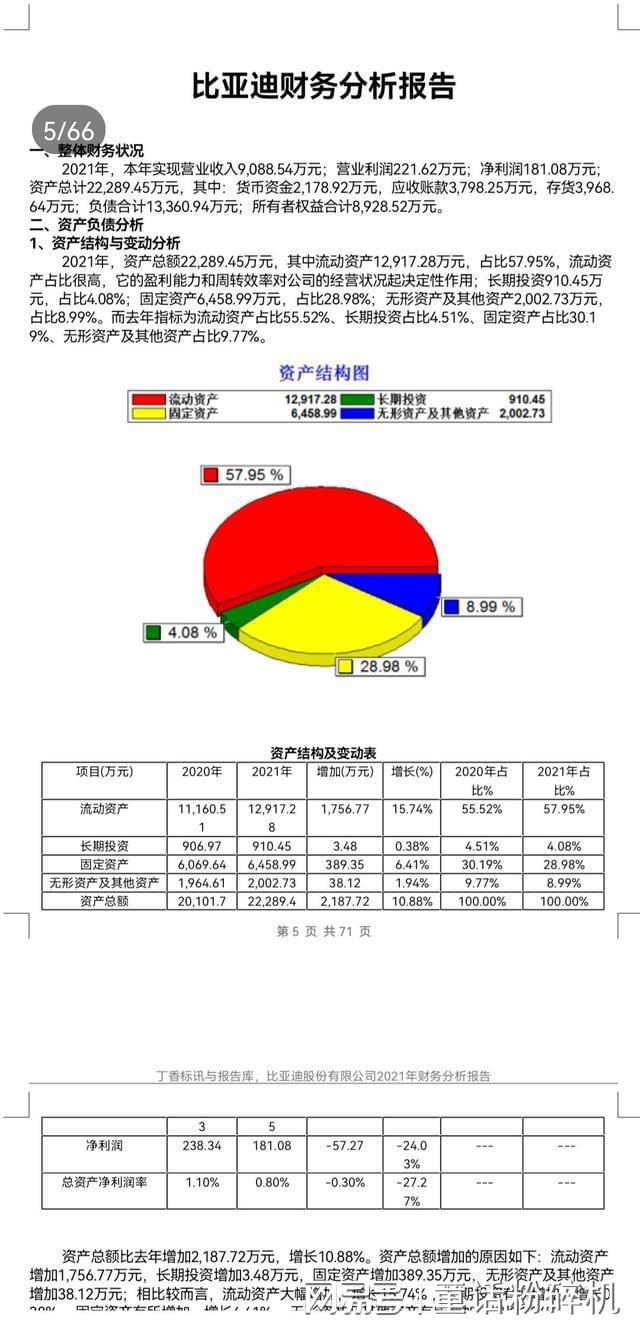 財務(wù)分析報告模板